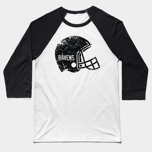 Ravens Helmet Baseball T-Shirt by Tamie